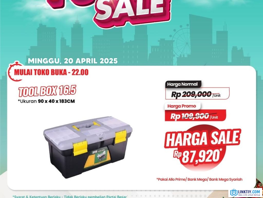 Transmart Full Day Sale Banjir Diskon, Beli Tool Box Cuma Rp 87 Ribuan